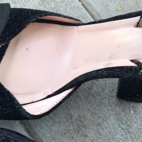Kate Spade NY Briana Sparkle Velvet Block Slingback Platform Heels Size 6.5 - Picture 11 of 16